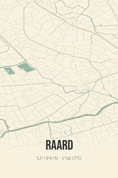 Vintage landkaart van Raard (Fryslan) van MijnStadsPoster