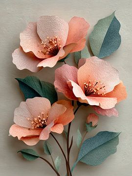 Large paper flowers – floral collage by Erika Kaisersot