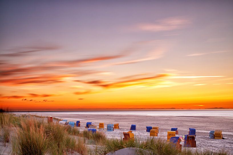 Sunset on the beach of Juist by Dirk Rüter