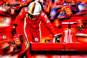 Rosso - Red - Rot - Rouge ... Vettel ! von DeVerviers