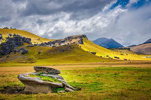 Felsen am Castle Hill, Neuseeland