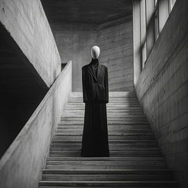 Mysterious faceless woman on a staircase – modern by TheXclusive Art