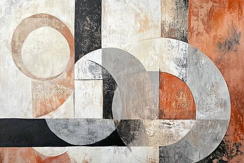 Geometrisch abstract met aardse tinten