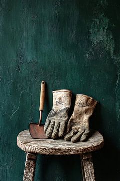 Gloves and shovel on chair by Imperial Art House