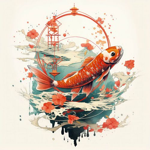 Zen Reflections of Koi