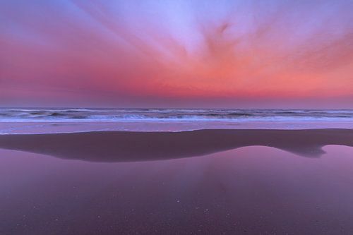 Purple sky over sea
