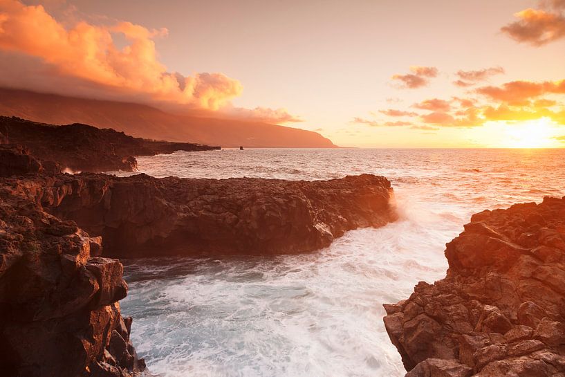 Coast at sunset, El Hierro, Canary Islands, Spain by Markus Lange