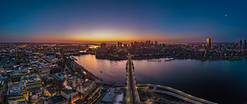 Boston awakens – a panoramic view of the Charles River