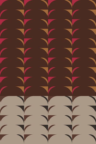 Retro kunst uit de jaren 70. Abstract geometrisch patroon nr. 2 van Dina Dankers