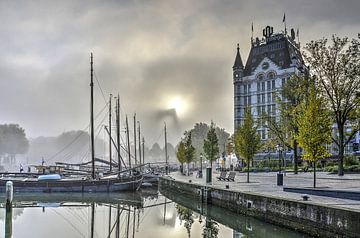Alte Hafen im Nebel von Frans Blok