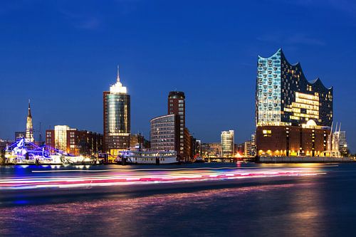 Hamburg skyline at the blue hour