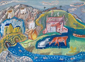 Fischerdorf in Pembrokeshire, Frances Hodgkins, Solva, 1936
