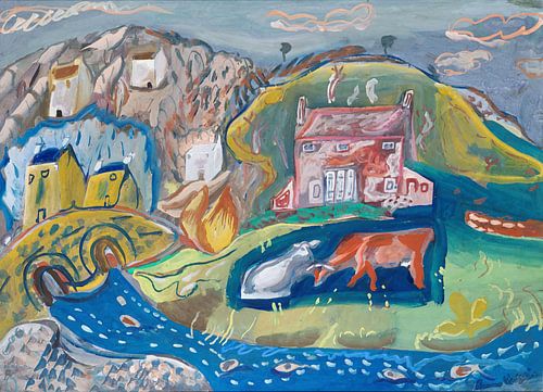 Vissersdorp in Pembrokeshire, Frances Hodgkins, Solva, 1936