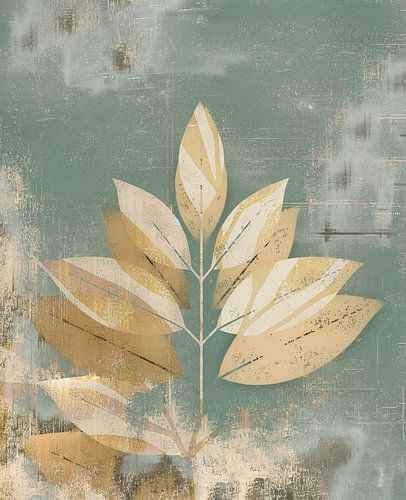 Japandi bladvorm abstractie