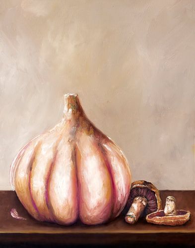 Ölgemälde von Knoblauch