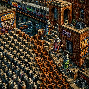 New York Can Metamorphosis | M.C. Escher Remix
