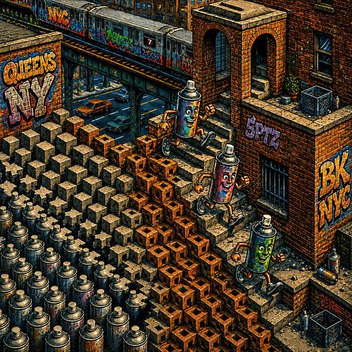 New York Can Metamorphosis | M.C. Escher Remix von Suge Works