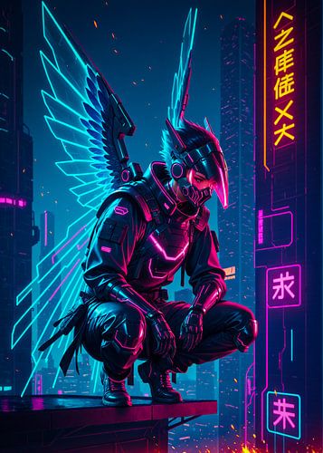 Cyberpunk-stijl The Guardian Watcher Anime