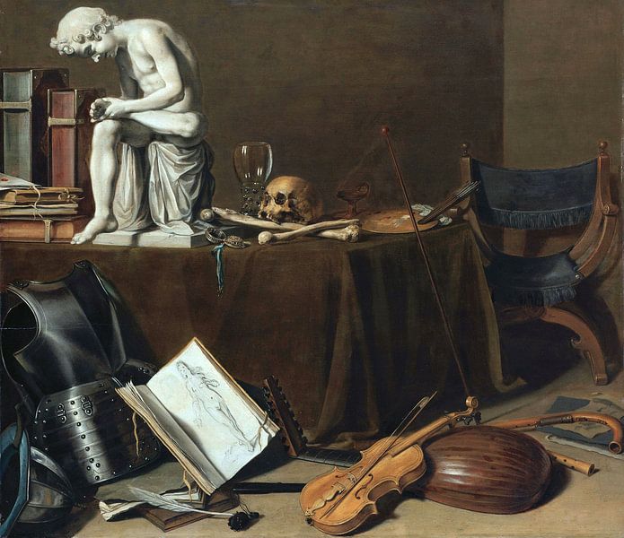Vanitas-Stillleben mit dem Dornenauszieher, Pieter Claesz von Meisterhafte Meister