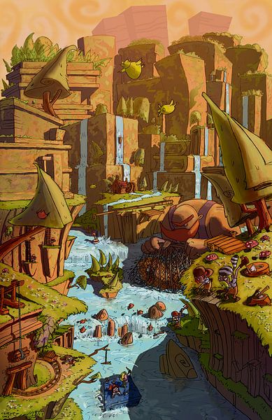 Concept Art 2007 Playlogic-Fairy Tale Fights_Wild Water Rafting by Hans Zantman