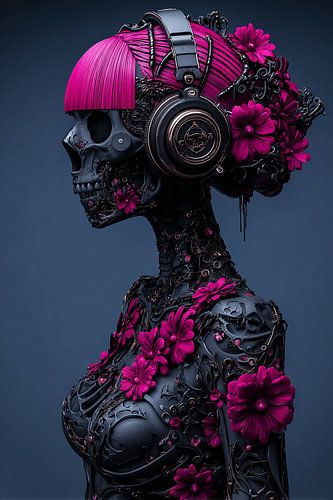 Skelet Bruid in Neon Beats