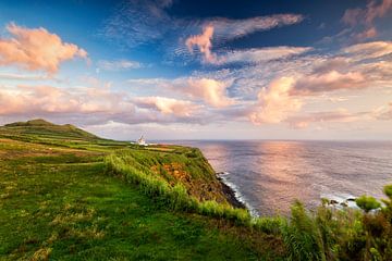 Sunset at the lighthouse, Ferraria, Sao Miguel, Azores by Sebastian Rollé - travel, nature & landscape photography