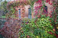 Huis in herfstblad