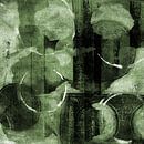 Modern abstract organic shapes and lines in green, black and white. by Dina Dankers thumbnail