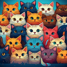Lots and lots of colourful cats