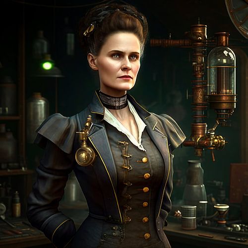 Wetenschapper in steampunk stijl