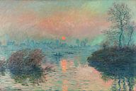 Sonnenuntergang an der Seine bei Lavacourt, Claude Monet von Meisterhafte Meister Miniaturansicht
