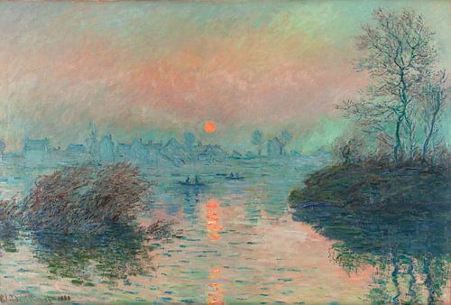 Zonsondergang op de Seine bij Lavacourt, Claude Monet