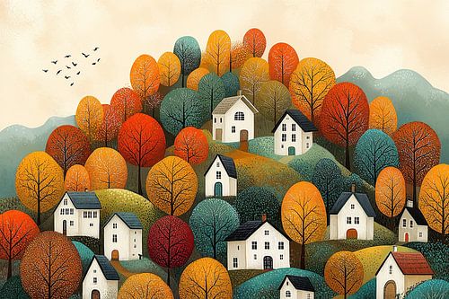 Dorf in Herbstfarben Nr.2