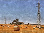 Italian Farmhouse With Pylons and Straw Bales by Dorothy Berry-Lound thumbnail