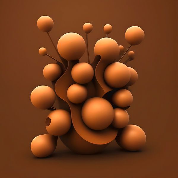 3d Object In Warme Bruine kleuren in Terracotta gloed van The Art Kroep