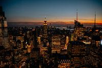 Manhattan skyline New york zonsondergang