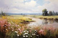 Pond and flowers