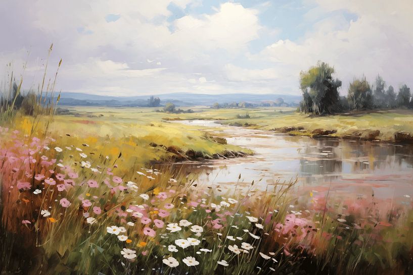 Pond and flowers by NJ Midnight Studio