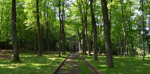 Het park van de middelbare school in de zomer