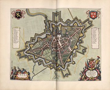 Breda, plan de la ville Joan Blaeu 1652 sur Atelier Liesjes