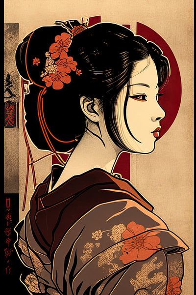 Geisha enchantée, harmonie de la beauté par Peter Balan