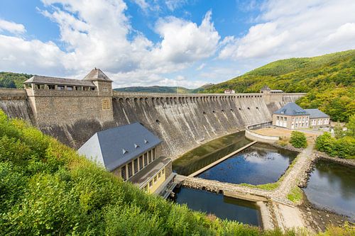 Landscape with German dam at Edertal in Sauerland