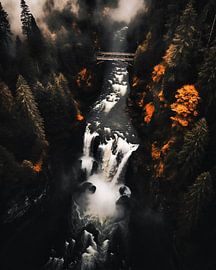Waterfall in autumn
