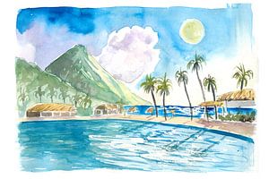 Saint Lucia Pitons und unglaublicher karibischer Infinity-Pool von Markus Bleichner