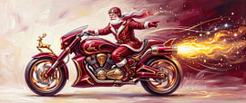Weihnachtsmann – Auf dem Feuerstern-Motorrad von AidasignArt