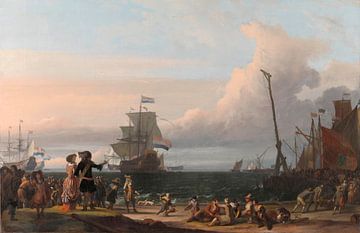 Nederlandse schepen op de rede van Texel, Ludolf Bakhuysen