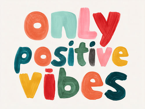 Positive Vibes Only – Colourful Statement Poster