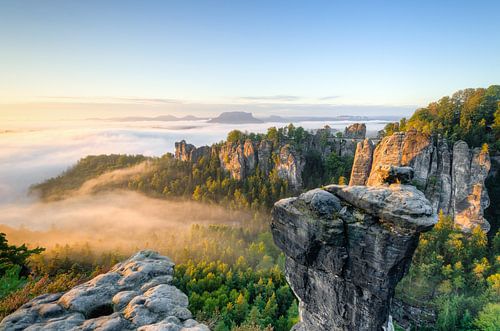 On the rocks in Saxon Switzerland by Michael Valjak