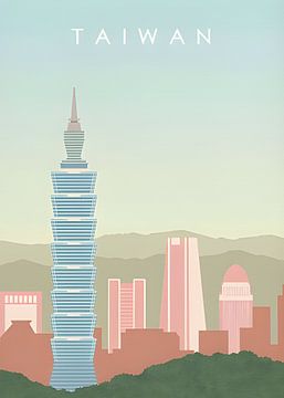 Taipei Skyline Poster van FTM