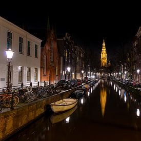 Amsterdam sfeervol nachtzicht op de Zuiderkerk van Lex van Doorn